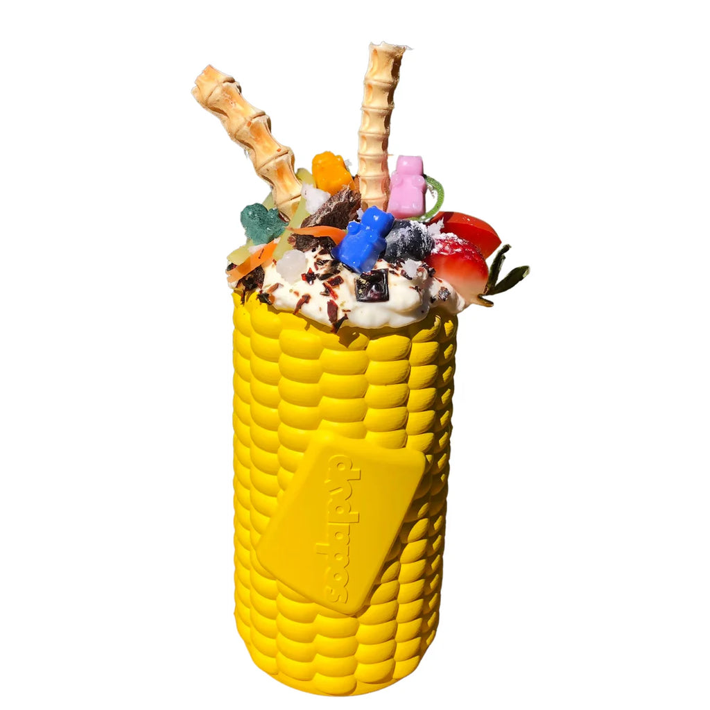 SodaPup Corn on the Cob Durable Rubber Treat Dispenser Chew & Enrichment Toy | Shortie Friends